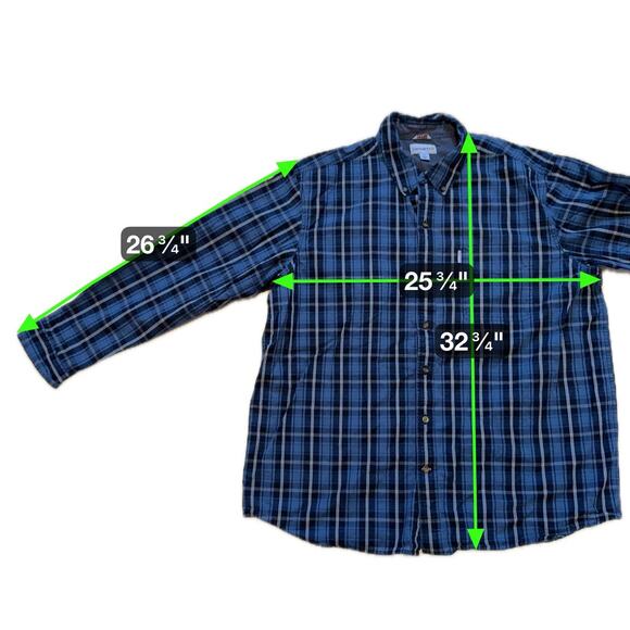 Carhartt Relaxed Fit Blue Black Plaid Flannel Shirt 2XL Cotton Workwear - Picture 9 of 9
